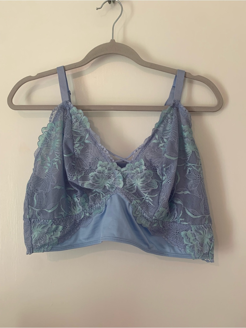 Torrid Periwinkle Lavender Floral Lace Bralette Size 2 Plus Size
